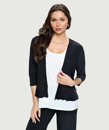 Ruffle Bottom Crop Jacket