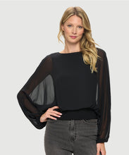 Chiffon Batwing Back Tie Top