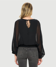 Chiffon Batwing Back Tie Top