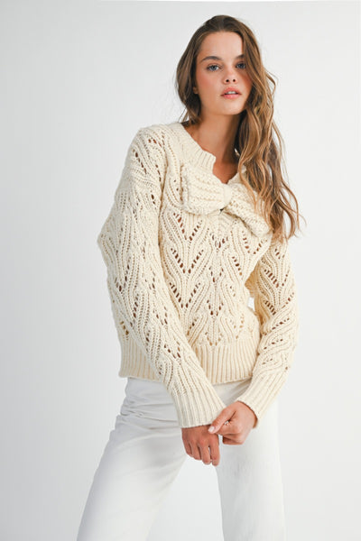 Front Big Bow Knit Sweater