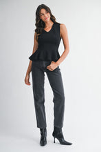 Interlock Sleeveless Peplum Top