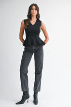 Interlock Sleeveless Peplum Top