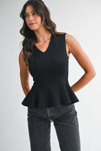Interlock Sleeveless Peplum Top