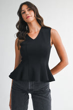 Interlock Sleeveless Peplum Top