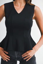 Interlock Sleeveless Peplum Top
