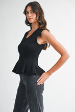 Interlock Sleeveless Peplum Top