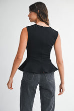Interlock Sleeveless Peplum Top