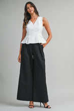 V Neck Peplum Sleeveless Top