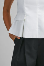 V Neck Peplum Sleeveless Top