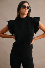 Ruffle Sleeveless Sweater