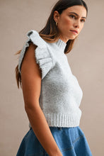Ruffle Sleeveless Sweater