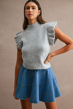Ruffle Sleeveless Sweater