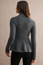 Ribbed Knit Peplum Jacket