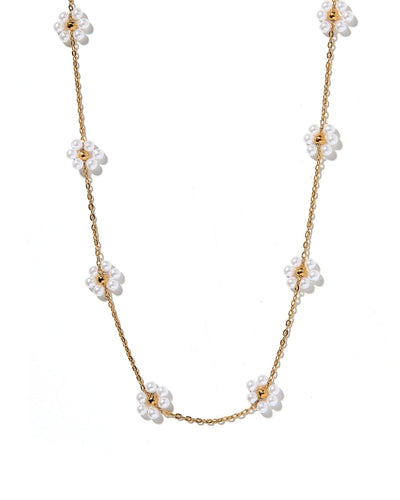 Gracie Flower Pearl Necklace