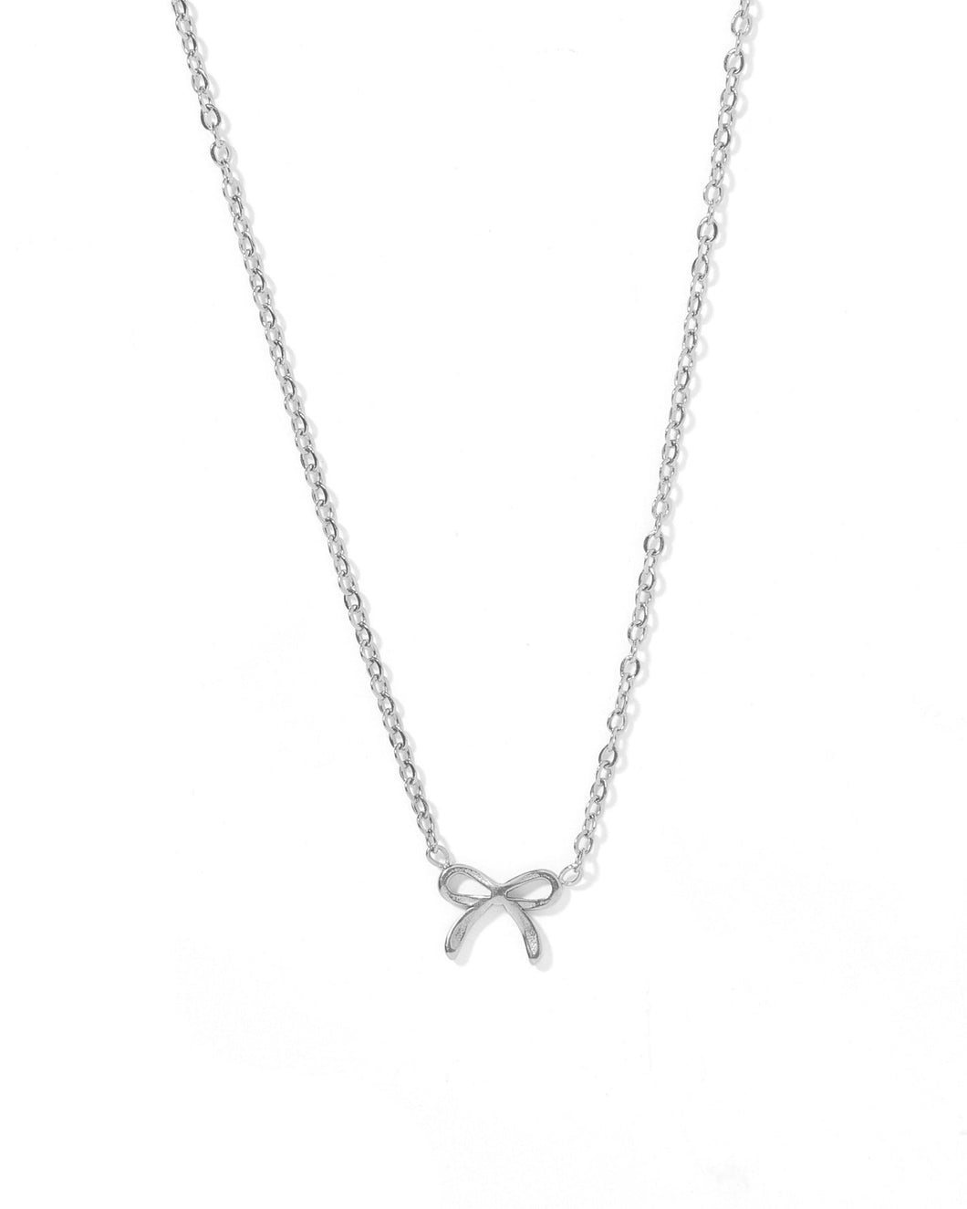 Sadie Silver Bow Necklace