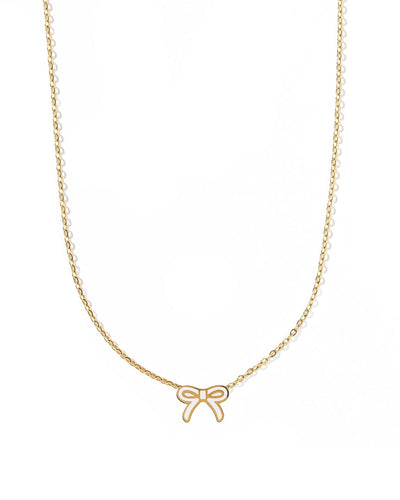 Sadie White Bow Necklace