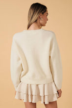 Round Neck Flower Embroidered Sweater