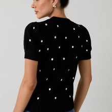 Polka Dot Short Sleeve Sweater