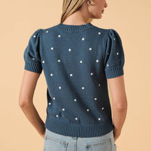 Polka Dot Short Sleeve Sweater