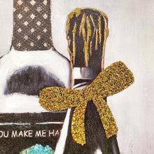 Champagne and Heels Rhinestone Wall Art 24x36