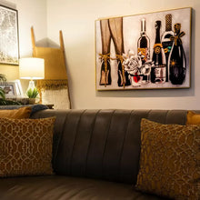 Champagne and Heels Rhinestone Wall Art 24x36