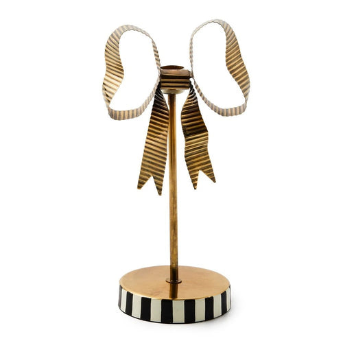 Bow Tall Metal Candle Holder