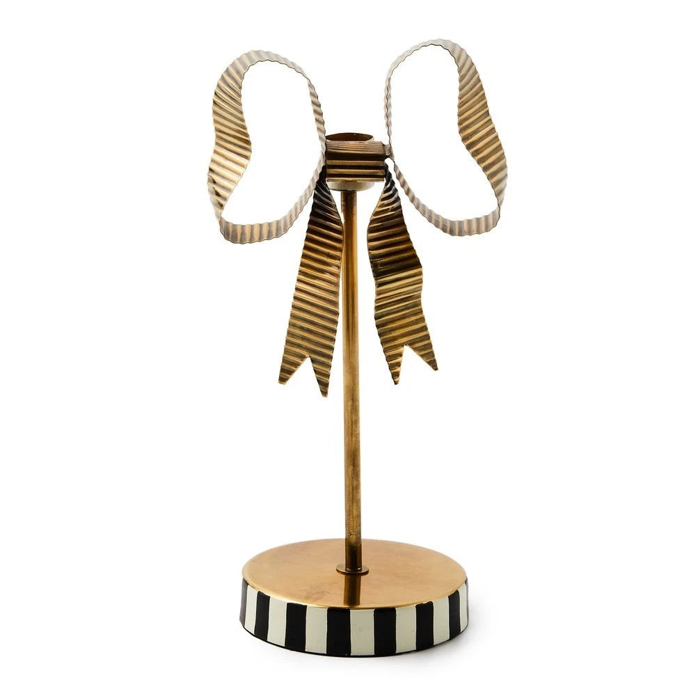 Bow Tall Metal Candle Holder