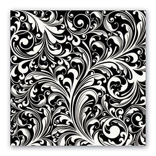 BLACK FLORENTINE LUNCHEON NAPKIN