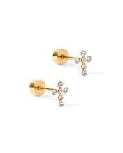Clara Cross Gold Sparkle Earring