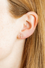 Clara Cross Gold Sparkle Earring