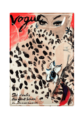 VINTAGE VOGUE LEOPARD TRAY