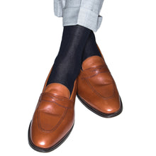 Black Ribbed Mid Calf Sock