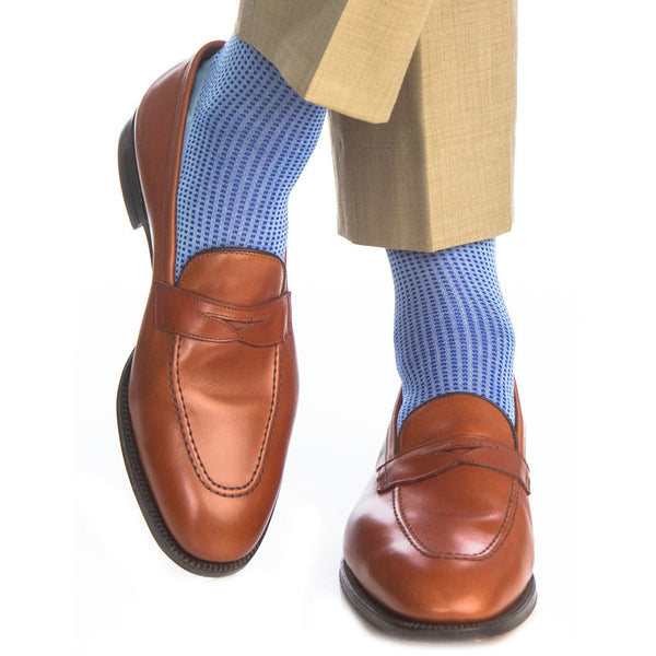 Sky Blue Clematis Mid Calf Sock