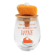 Pie Thanksgiving Wine Glass and Stopper Set