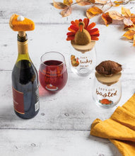 Pie Thanksgiving Wine Glass and Stopper Set