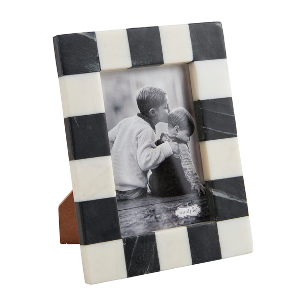 Black and White Check 4x6 Marble Frame