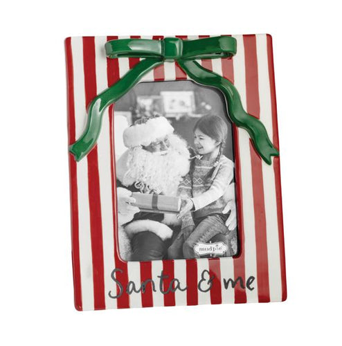 Santa and Me Bow Ceramic Frame