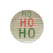 PLATE W/STRIPES HO HO HO