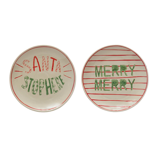 MERRY MERRY / SANTA STOP HERE PLATE