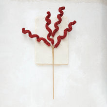 Red Tinsel Curly Stem