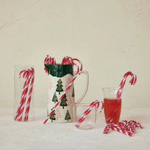Plastic Candy Cane Drink Stirrers with Stripes Set of 10