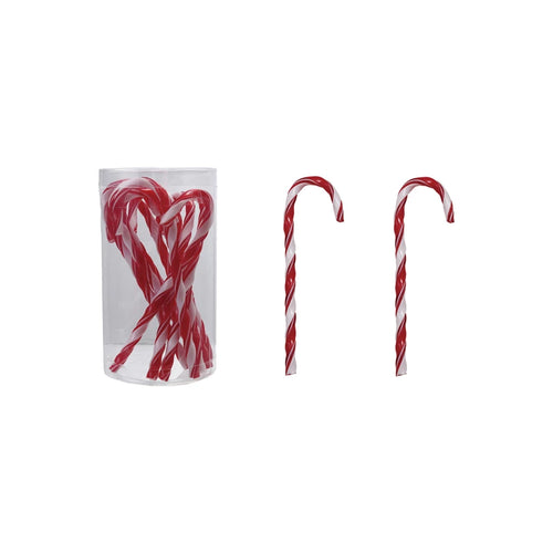 Plastic Candy Cane Drink Stirrers with Stripes Set of 10