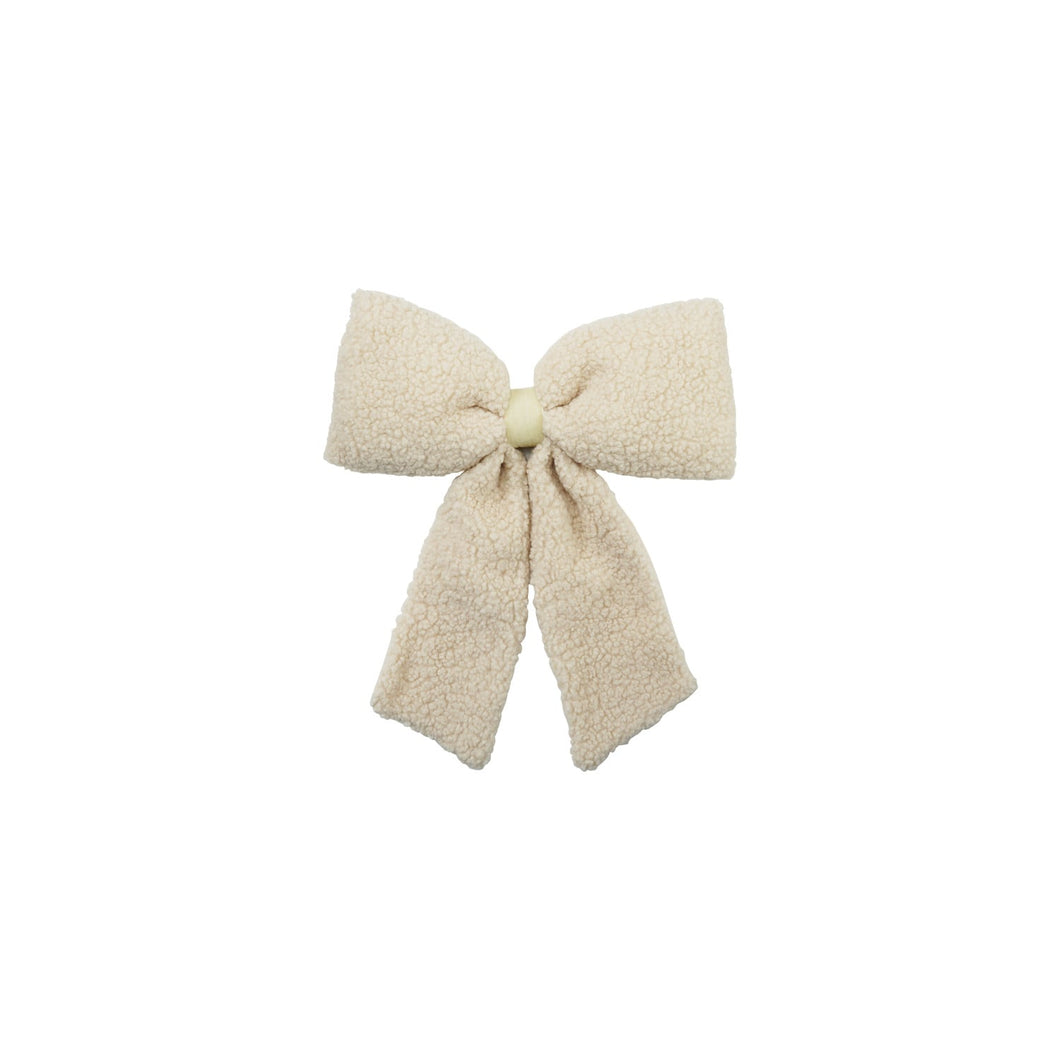 Faux Sherpa Clip On Bow