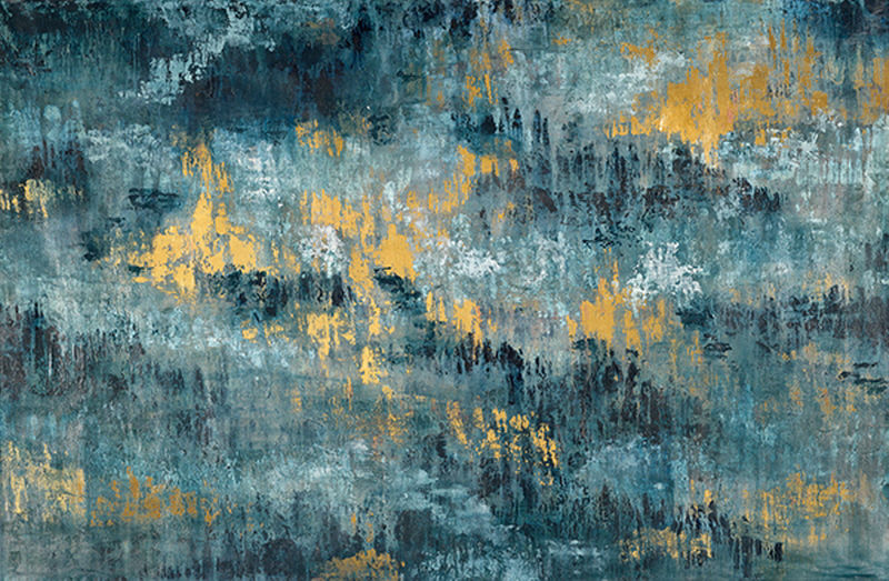 OCEAN DISTRESSED PAINTING, 46X30