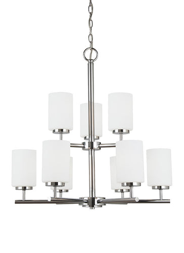 Sleek Chrome 9 Light Chandelier, Lighting, Laura of Pembroke