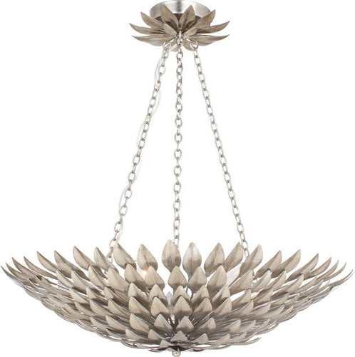 Silver Leaf 6 Light Pendant Chandelier, Lighting, Laura of Pembroke