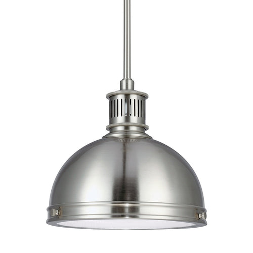 Brushed Nickel Industrial Pendant, Lighting, Laura of Pembroke