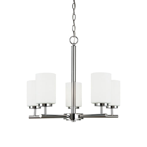 Sleek Chrome 5 Light Chandelier, Lighting, Laura of Pembroke