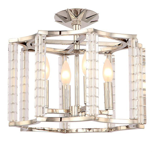 Polished Nickel 4 light Convertible Ceiling Mount, Lighting, Laura of Pembroke