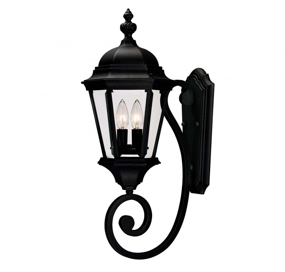 Textured Black Outdoor 2 Light Wall Lantern, Lighting, Laura of Pembroke